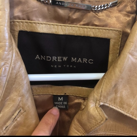 Andrew Marc Ladies 100% Soft Leather Jacket Tan/Camel - Picture 4 of 4